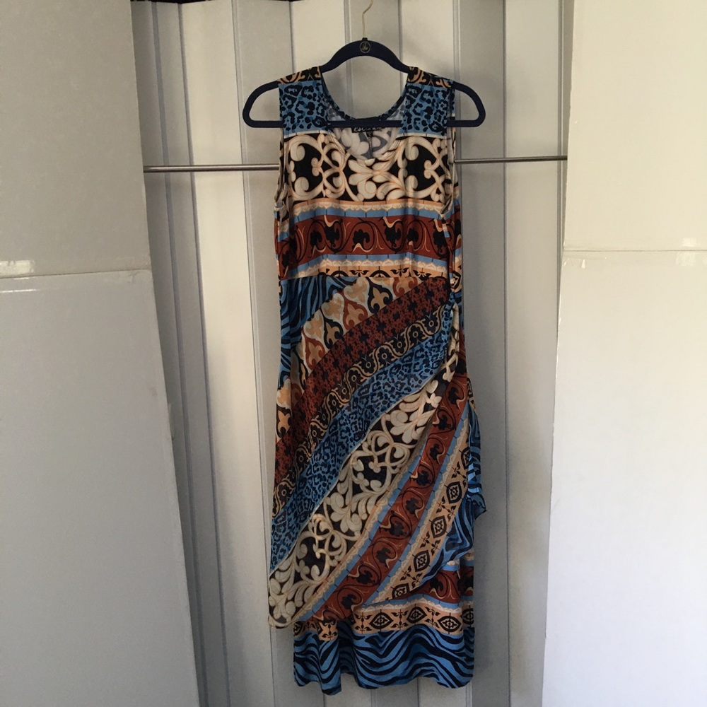 CSC Carolyn Strauss Sleeveless Dress Sz Large Multi-Color Print